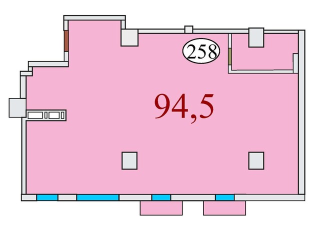 ЖК Баку: планировка 3-комнатной квартиры 94.5 м²