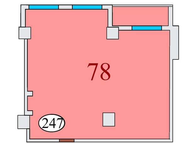 ЖК Баку: планировка 2-комнатной квартиры 78 м²