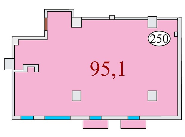 ЖК Баку: планировка 3-комнатной квартиры 95.1 м²