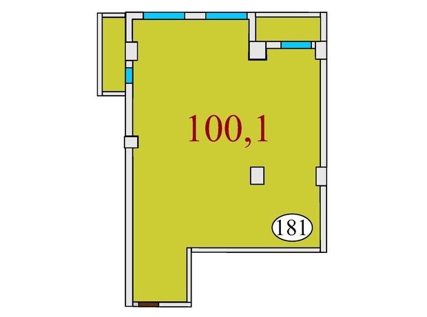 ЖК Баку: планування 3-кімнатної квартири 100.1 м²