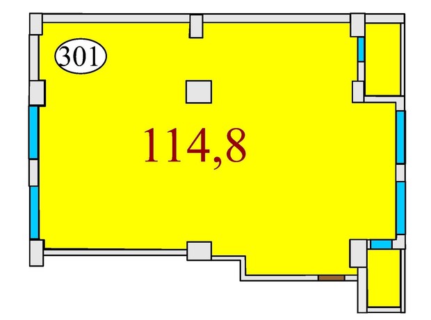 ЖК Баку: планировка 3-комнатной квартиры 114.8 м²