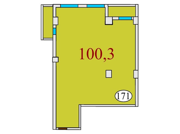 ЖК Баку: планировка 3-комнатной квартиры 100.3 м²