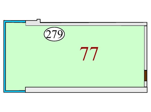 ЖК Баку: планировка 2-комнатной квартиры 77 м²