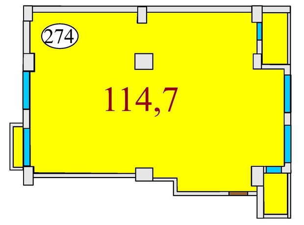 ЖК Баку: планування 3-кімнатної квартири 114.7 м²