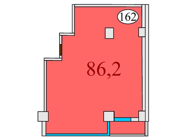 ЖК Баку: планировка 2-комнатной квартиры 86.2 м²