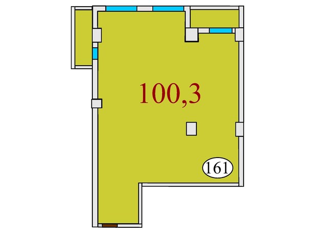 ЖК Баку: планировка 3-комнатной квартиры 100.3 м²