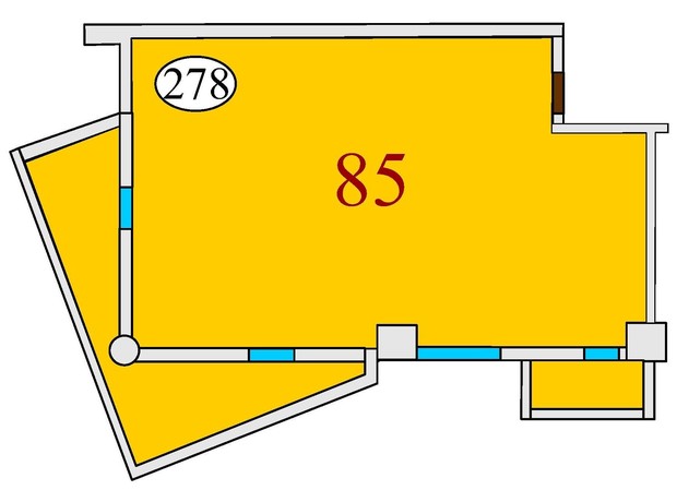 ЖК Баку: планування 2-кімнатної квартири 85 м²