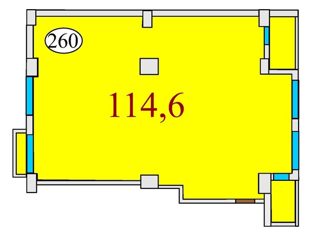 ЖК Баку: планування 3-кімнатної квартири 114.6 м²