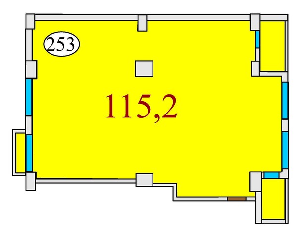 ЖК Баку: планування 3-кімнатної квартири 115.2 м²