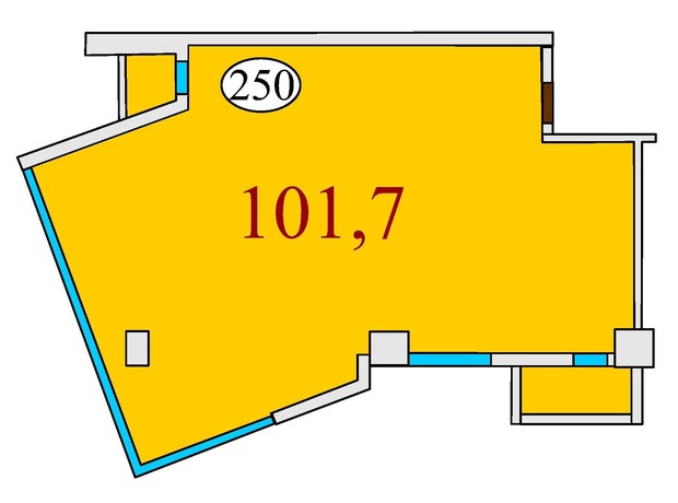 ЖК Баку: планировка 3-комнатной квартиры 101.7 м²