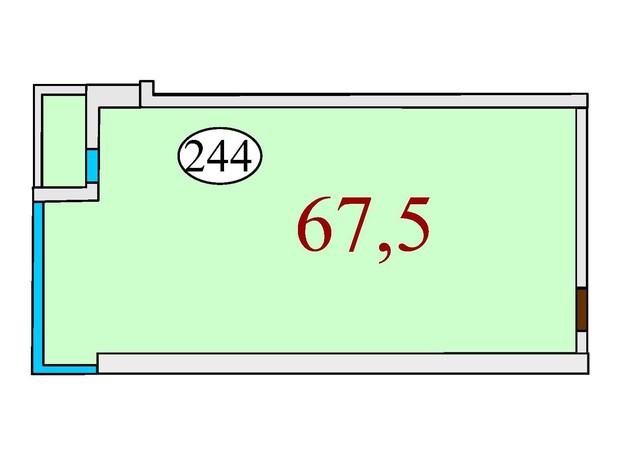 ЖК Баку: планування 2-кімнатної квартири 67.5 м²