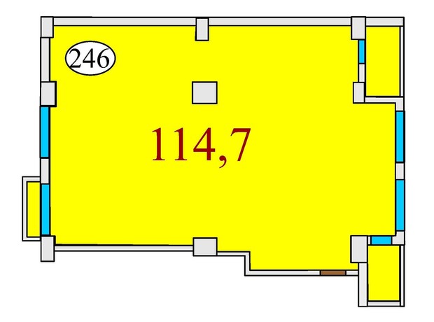 ЖК Баку: планировка 3-комнатной квартиры 114.7 м²