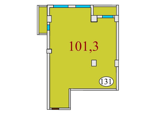 ЖК Баку: планировка 3-комнатной квартиры 101.3 м²