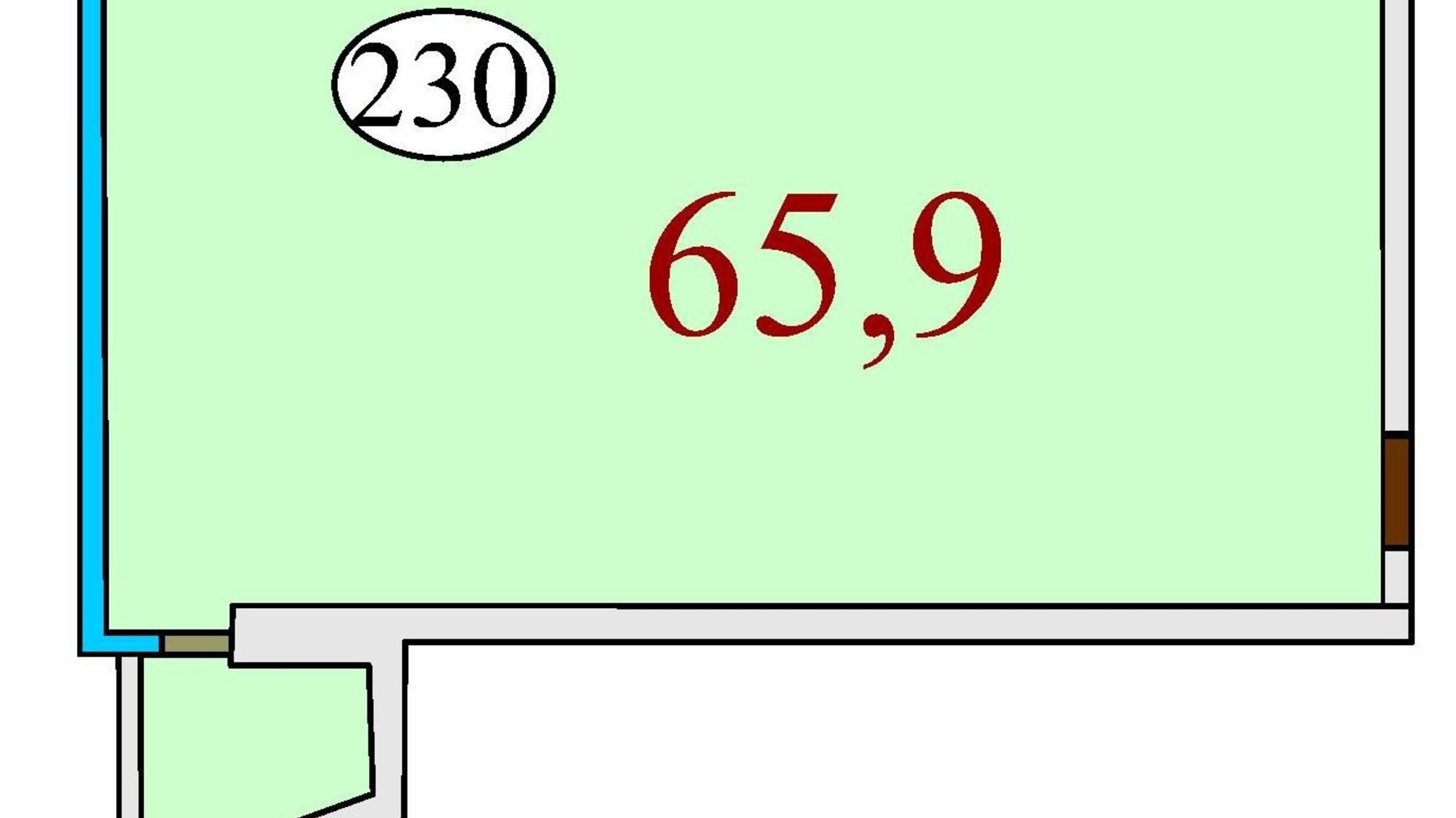 Планировка 2-комнатной квартиры в ЖК Баку 65.9 м², фото 625175