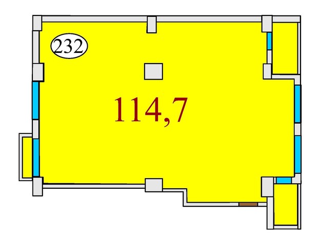 ЖК Баку: планування 3-кімнатної квартири 114.7 м²