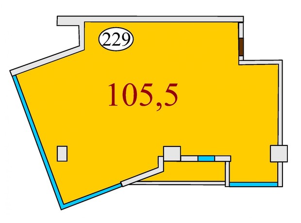 ЖК Баку: планування 3-кімнатної квартири 105.5 м²