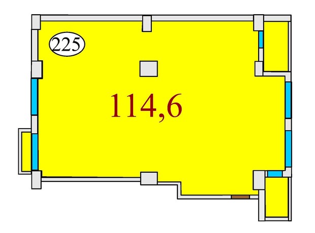 ЖК Баку: планировка 3-комнатной квартиры 114.6 м²