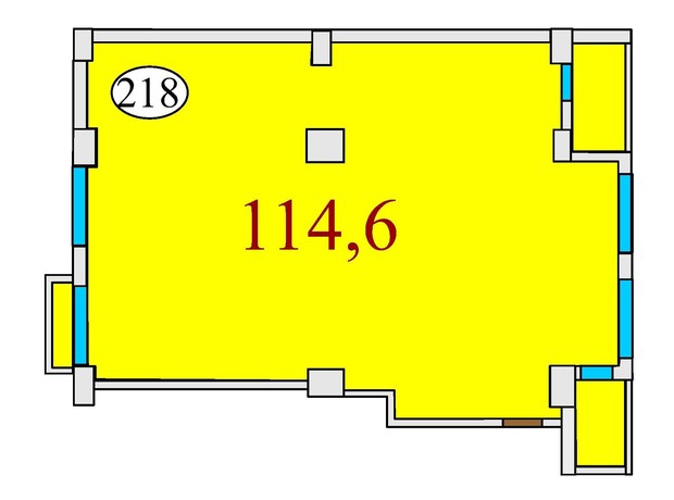 ЖК Баку: планировка 3-комнатной квартиры 114.6 м²