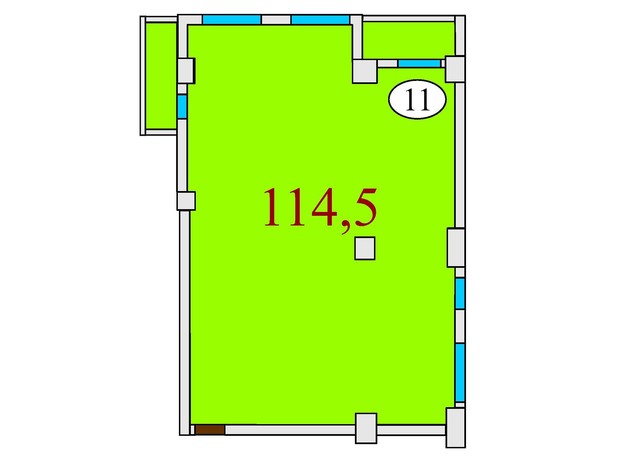 ЖК Баку: планировка 3-комнатной квартиры 114.5 м²