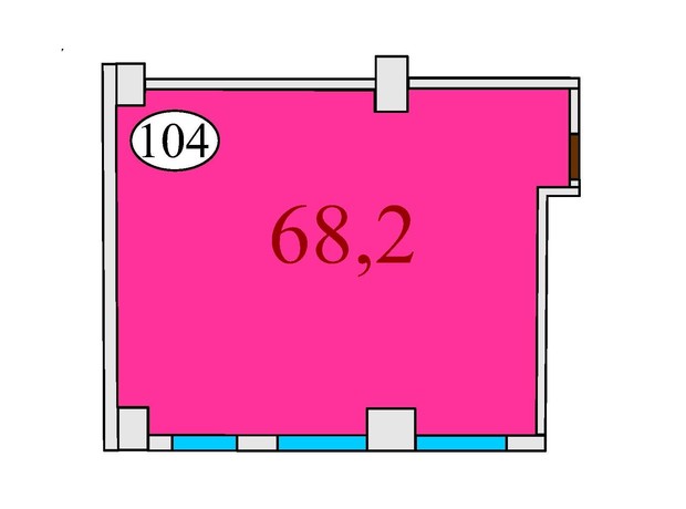 ЖК Баку: планировка 2-комнатной квартиры 68.2 м²