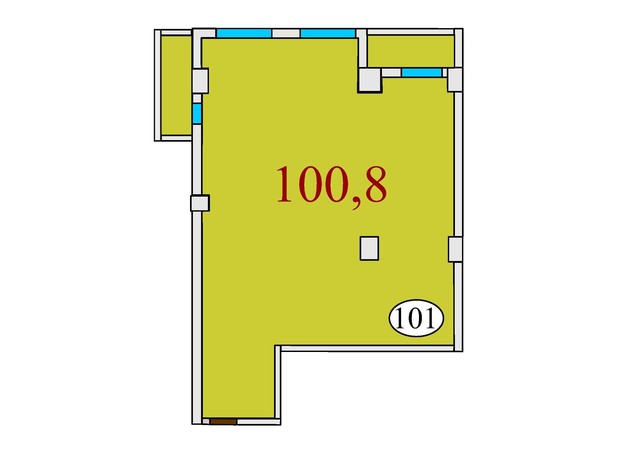 ЖК Баку: планировка 3-комнатной квартиры 100.8 м²