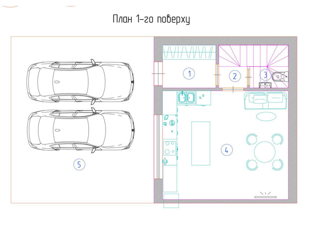 Таунхаусы Первая линия, 31: планировка 3-комнатной квартиры 104.2 м²