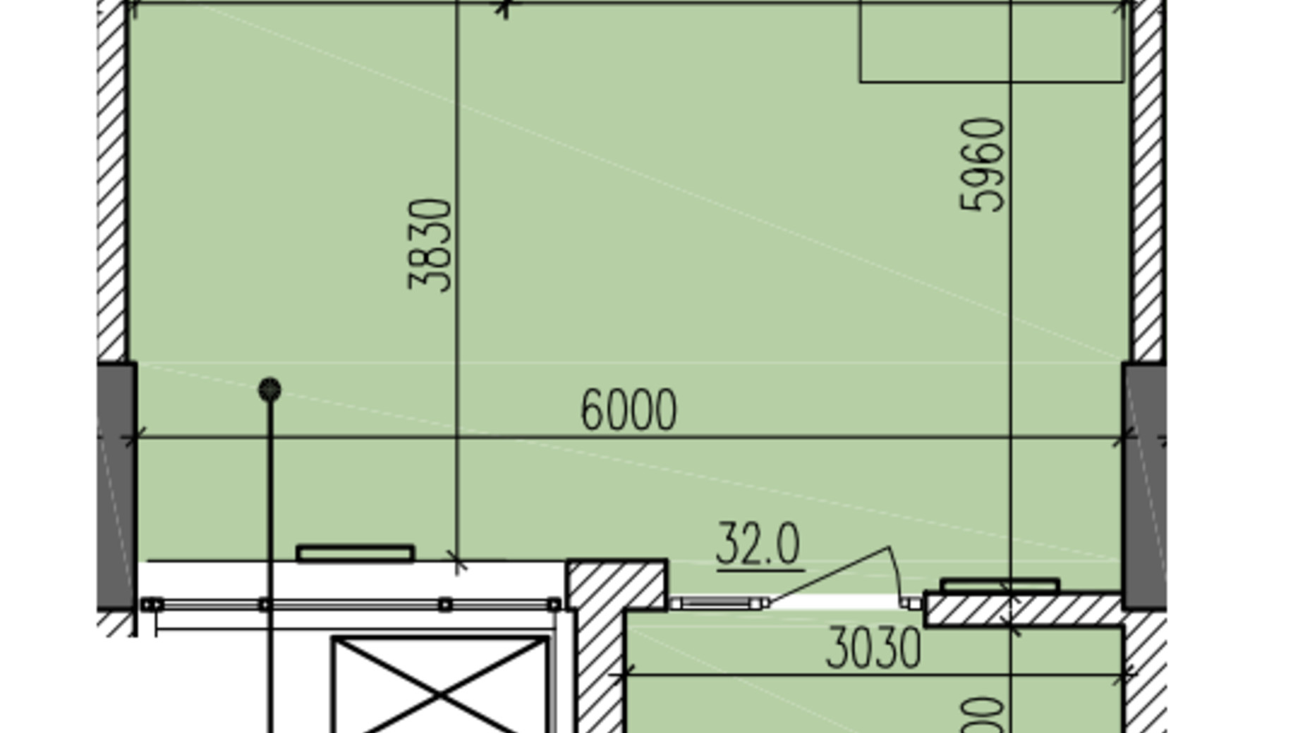 Планировка 1-комнатной квартиры в ЖК Затишний-2 40 м², фото 625636