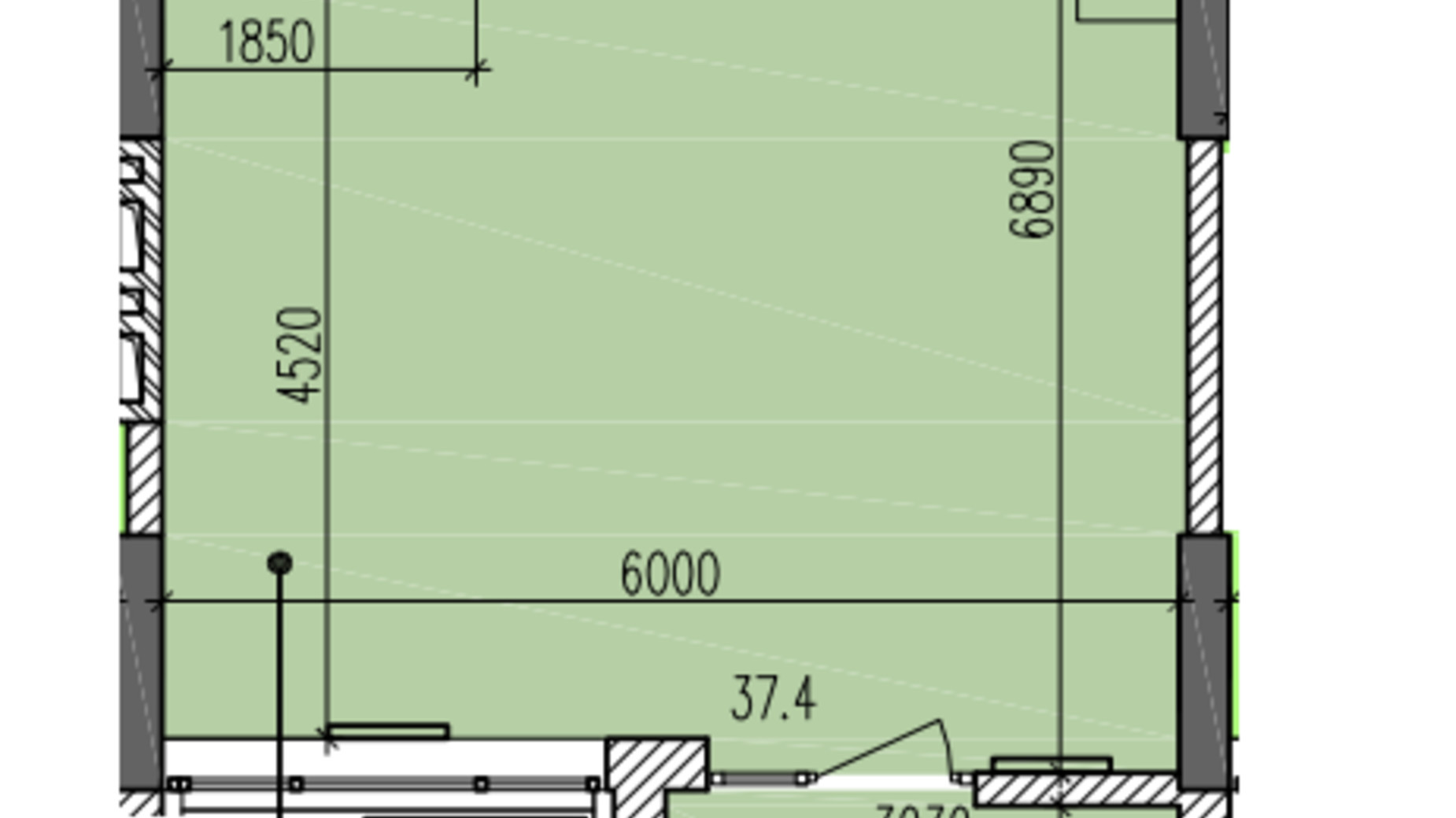 Планування 1-кімнатної квартири в ЖК Затишний-2 44.8 м², фото 625642