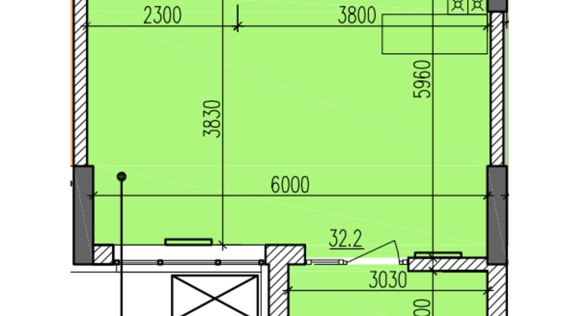 Планировка 1-комнатной квартиры в ЖК Затишний-2 40.2 м², фото 625645