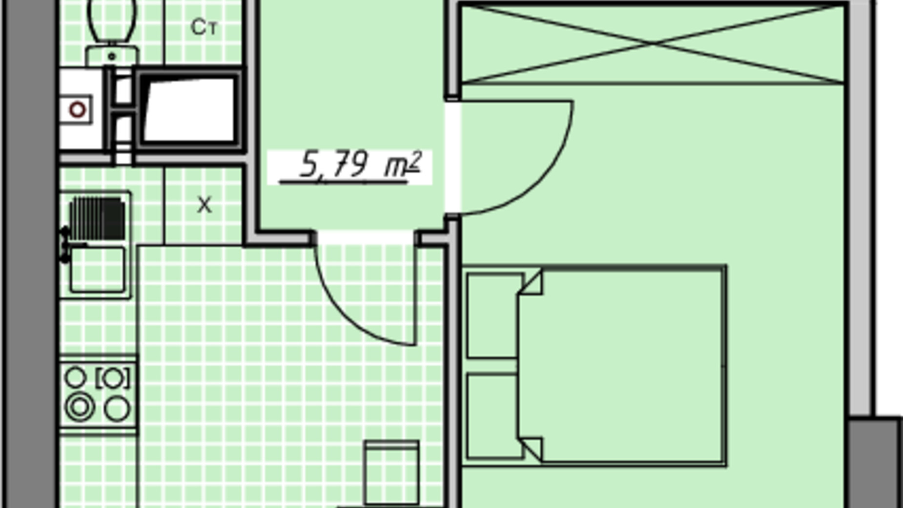 Планировка 1-комнатной квартиры в ЖК Атмосфера 37.33 м², фото 625813
