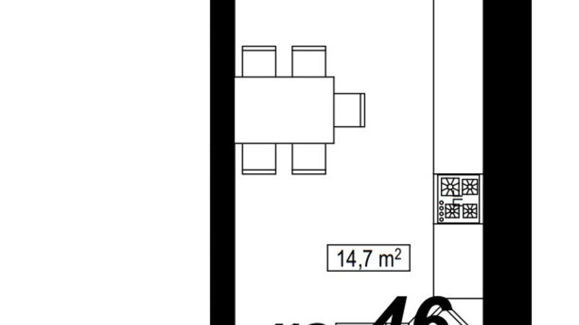 Планировка 1-комнатной квартиры в ЖК Амстердам Клубный 37 м², фото 625834