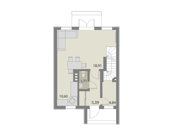 Коттеджный городок Счастливый Хуторок: планировка 2-комнатной квартиры 89 м²