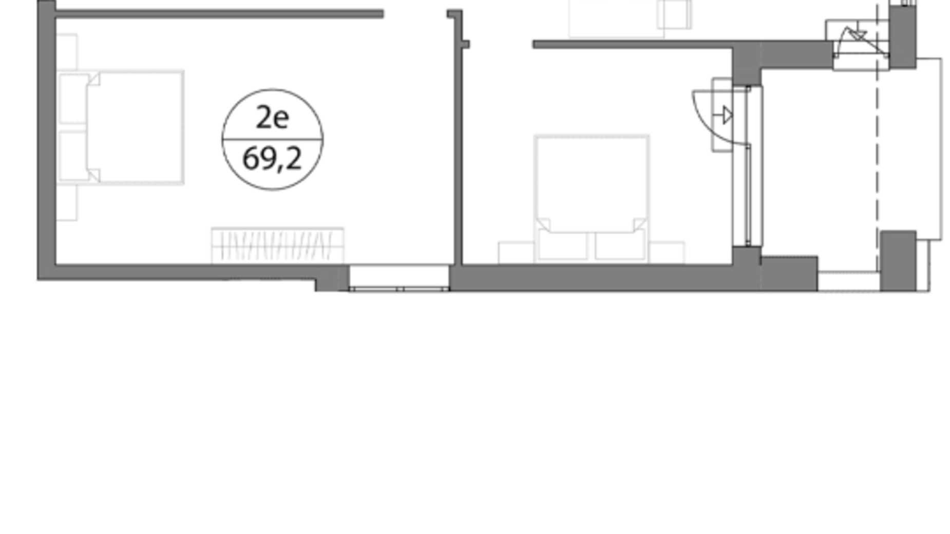 Планування 2-кімнатної квартири в ЖК Грінвуд-3 78 м², фото 626212
