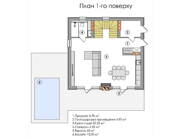 КГ Tиsha Chalet Resort: планировка 3-комнатной квартиры 139.09 м²