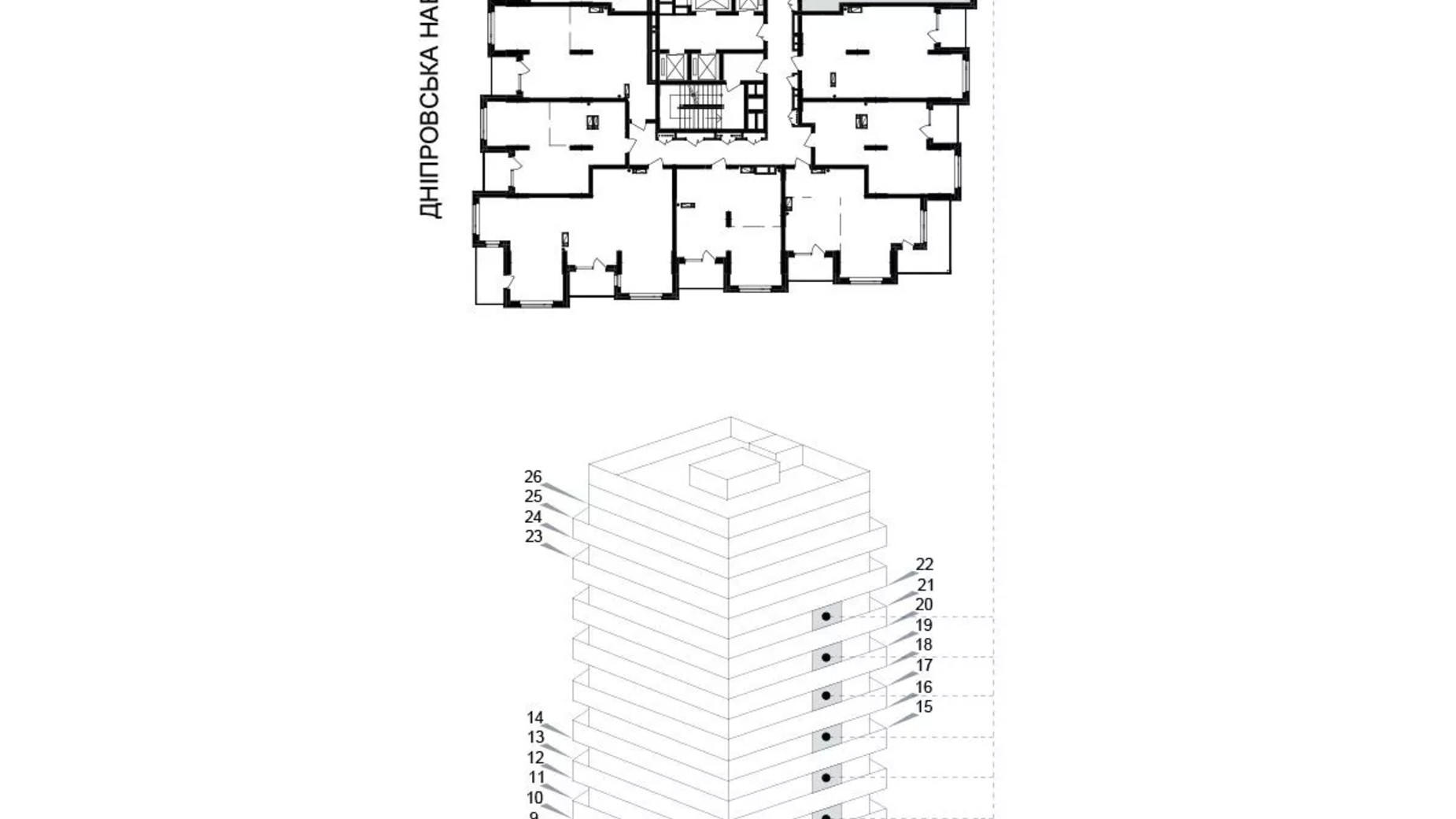 Планування 1-кімнатної квартири в ЖК Kub29 50.1 м², фото 627030