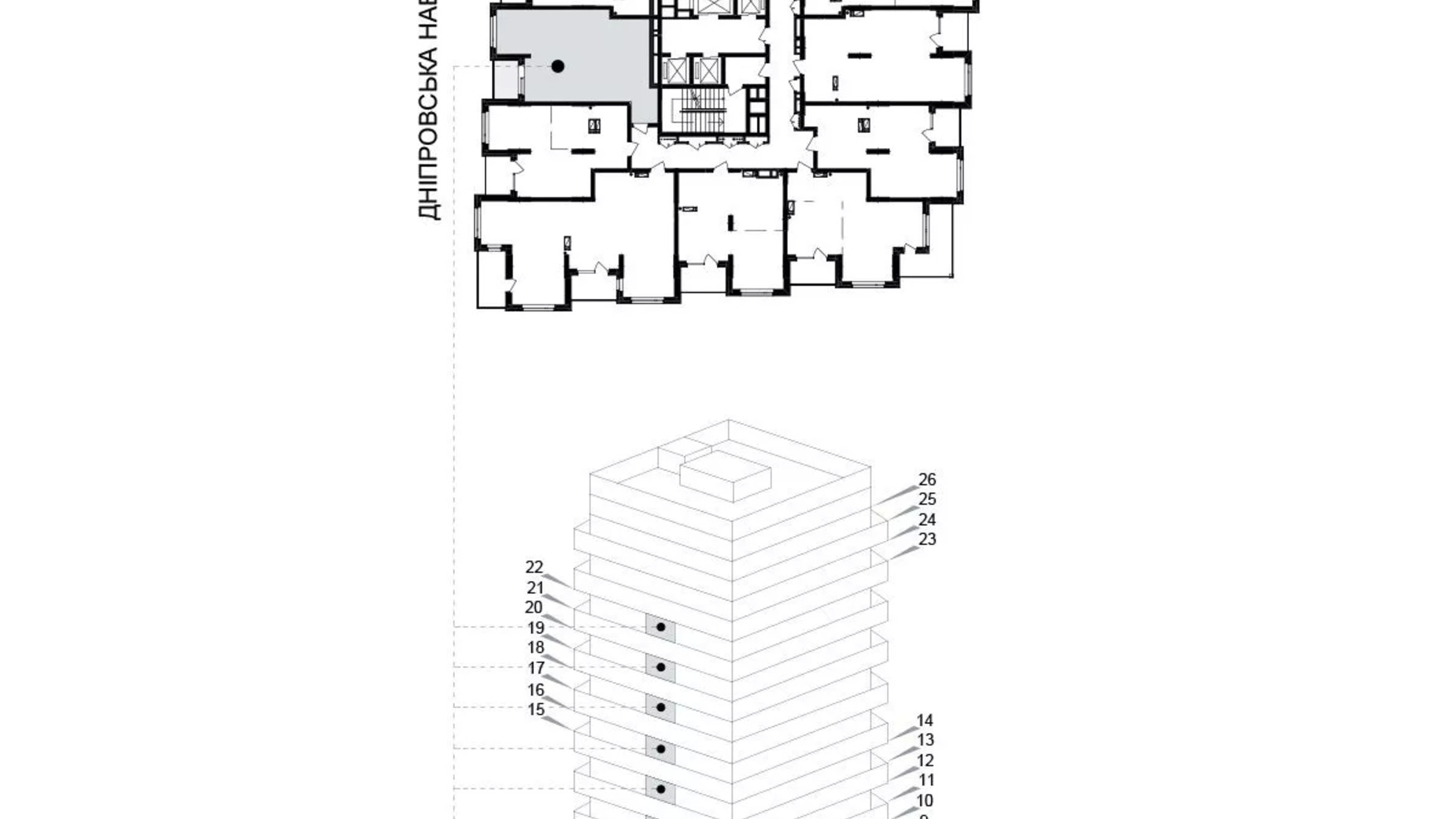 Планування 1-кімнатної квартири в ЖК Kub29 55.5 м², фото 627032