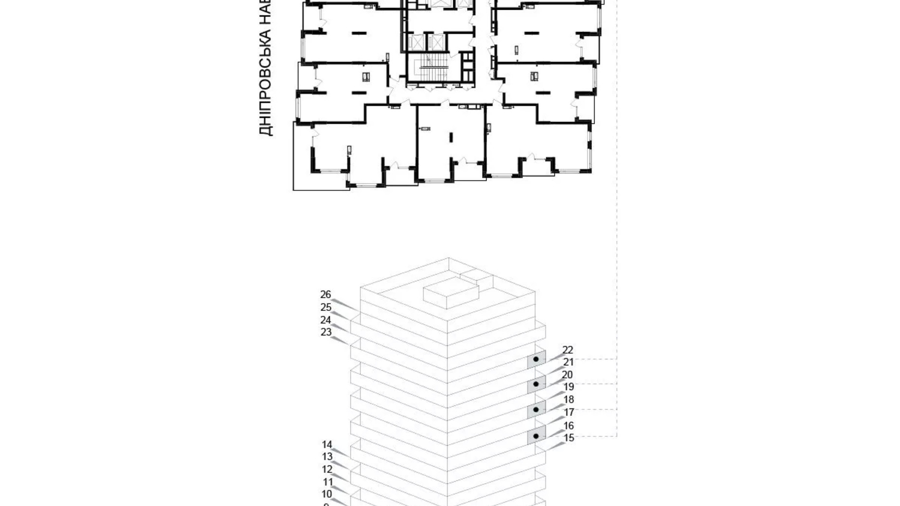 Планування 1-кімнатної квартири в ЖК Kub29 87.4 м², фото 627036