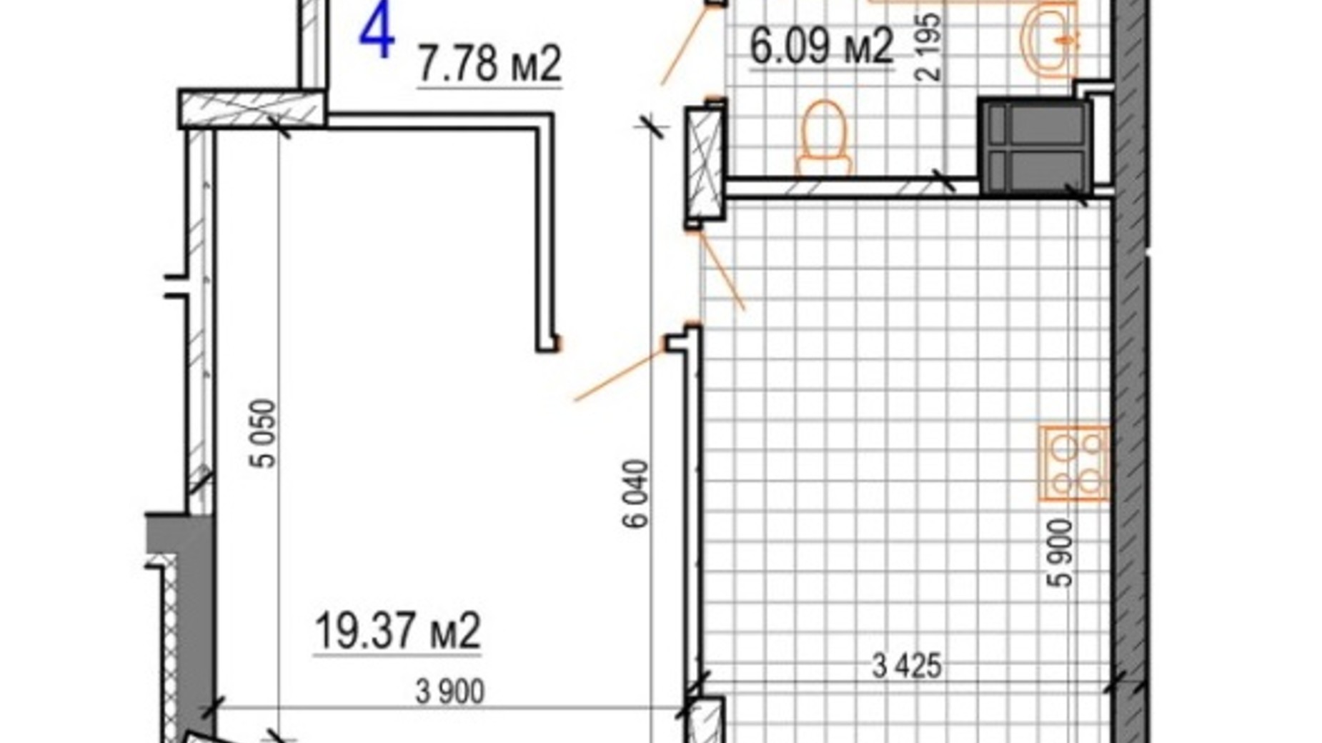 Планировка 1-комнатной квартиры в ЖК Вернисаж 52.56 м², фото 627594