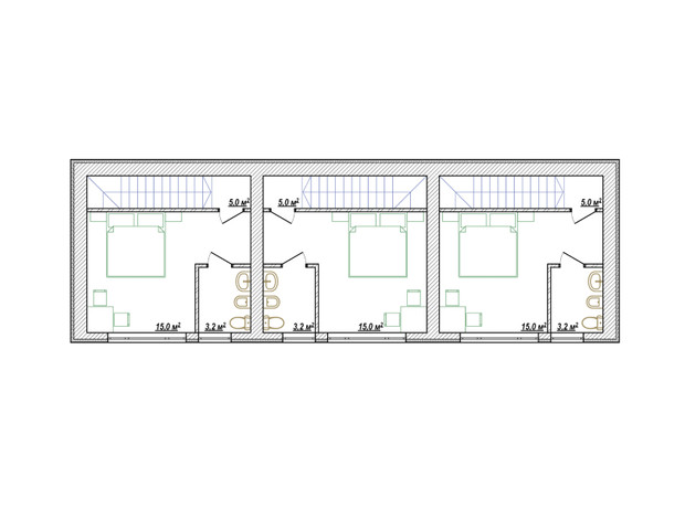 Апарт-комплекс Little Italy Apartments: планування 3-кімнатної квартири 80 м²