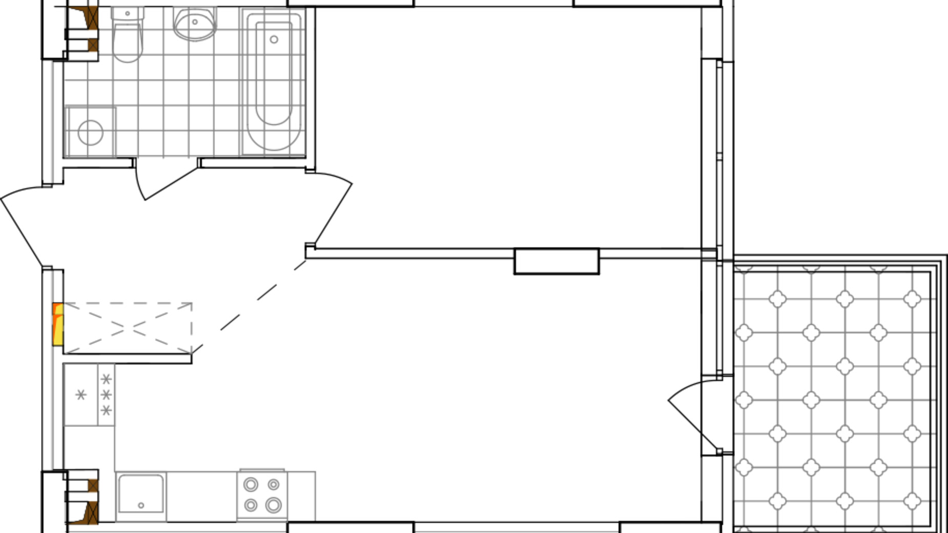 Планировка 1-комнатной квартиры в ЖК Варшавский 3 46.67 м², фото 628328