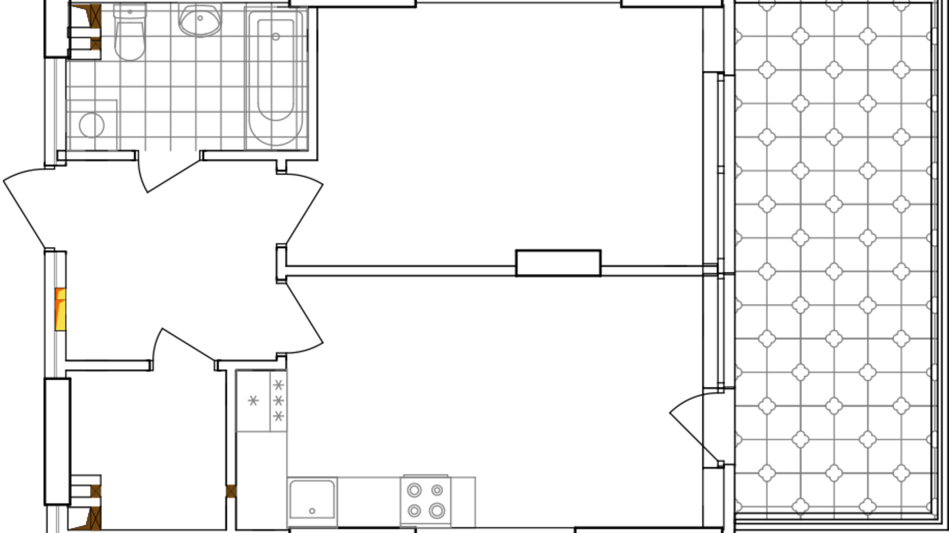Планировка 1-комнатной квартиры в ЖК Варшавский 3 49.16 м², фото 628336