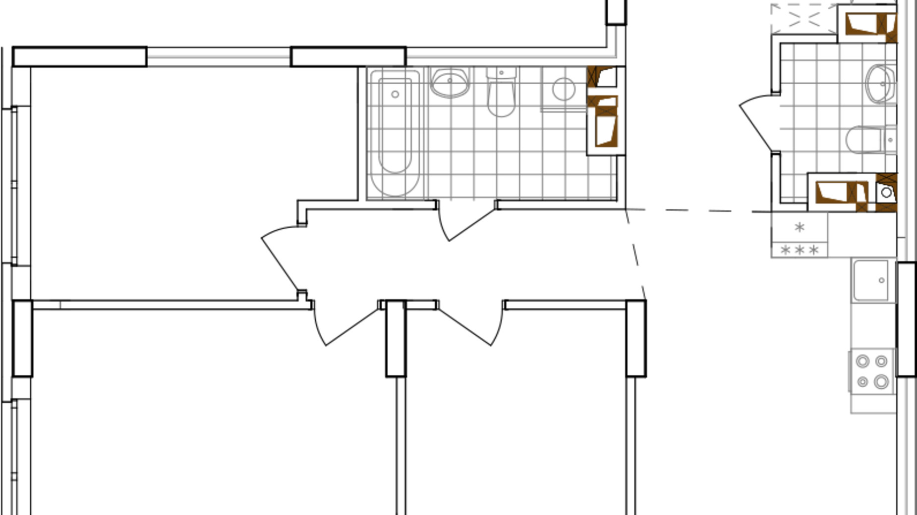 Планировка 3-комнатной квартиры в ЖК Варшавский 3 84.09 м², фото 628342