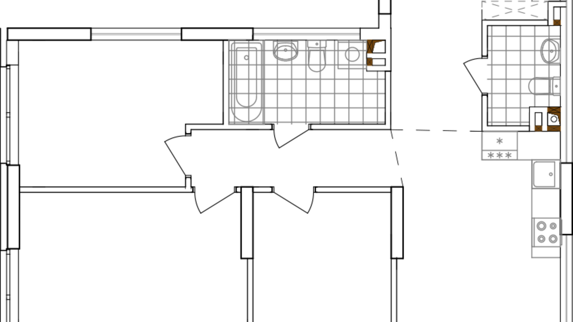 Планування 3-кімнатної квартири в ЖК Варшавський 3 84.43 м², фото 628372