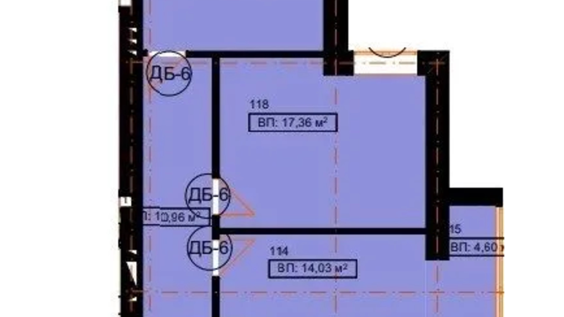 Планировка 2-комнатной квартиры в ЖК Гимназия 78.84 м², фото 628863