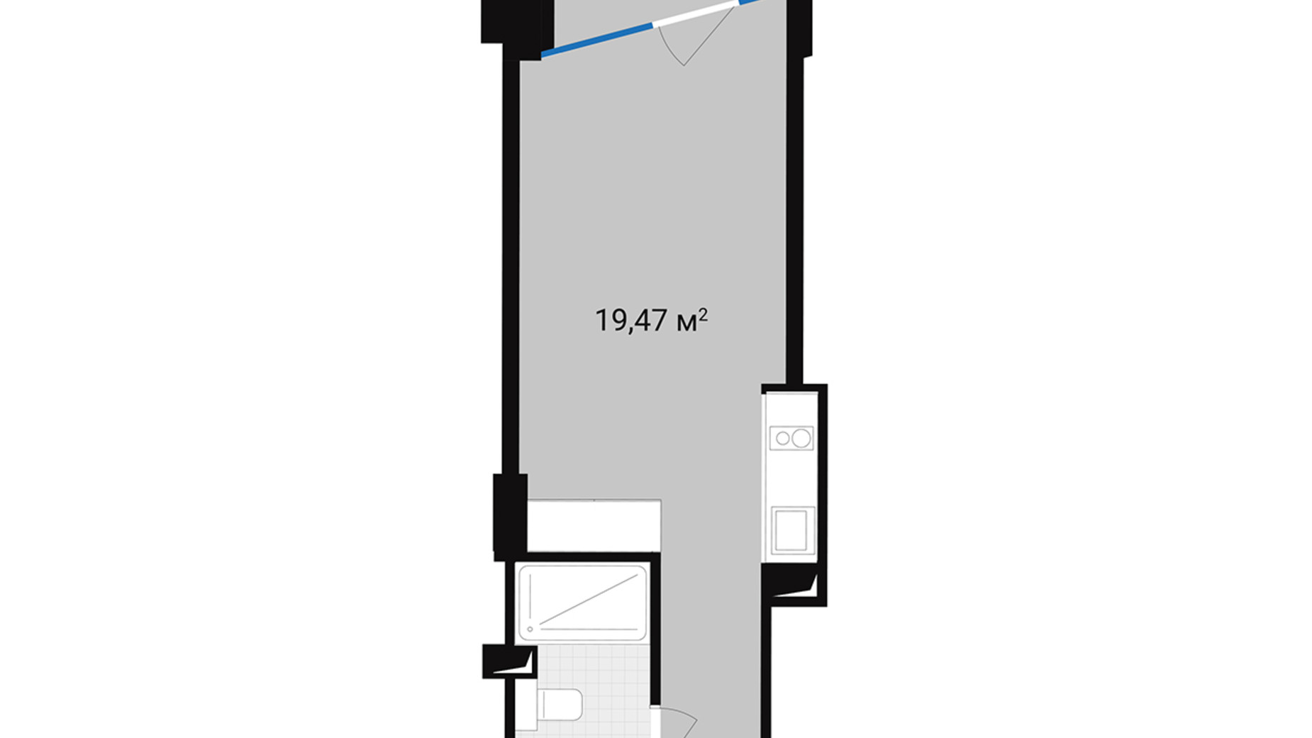 Планування апартаментів в Апарт-комплекс Mountain Residence 32.62 м², фото 628975