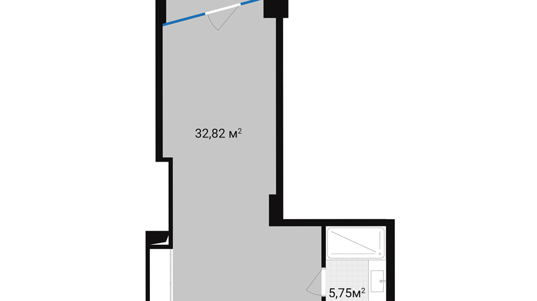 Планування апартаментів в Апарт-комплекс Mountain Residence 43.42 м², фото 628980