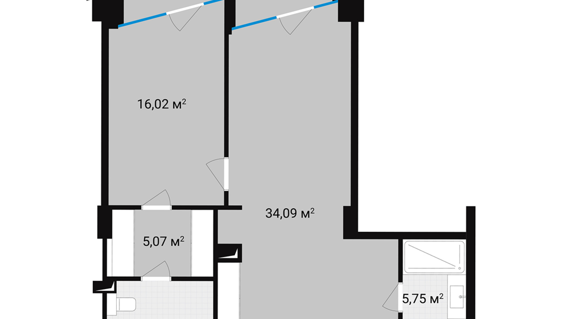 Планировка апартаментов в Апарт-комплекс Mountain Residence 76.35 м², фото 628981