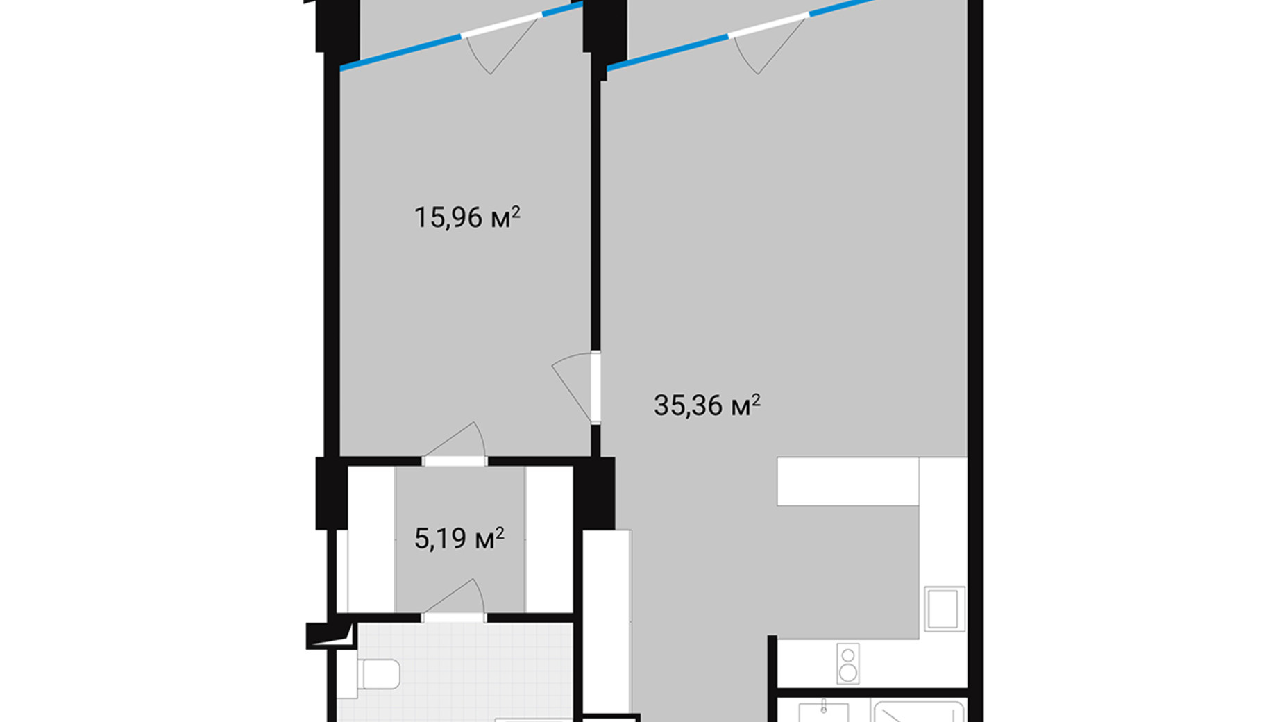 Планування апартаментів в Апарт-комплекс Mountain Residence 80.04 м², фото 628982