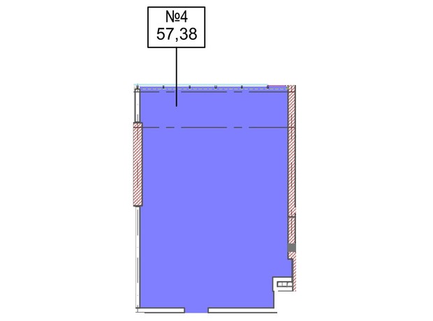 БЦ PlatOn: планування приміщення 59.45 м²