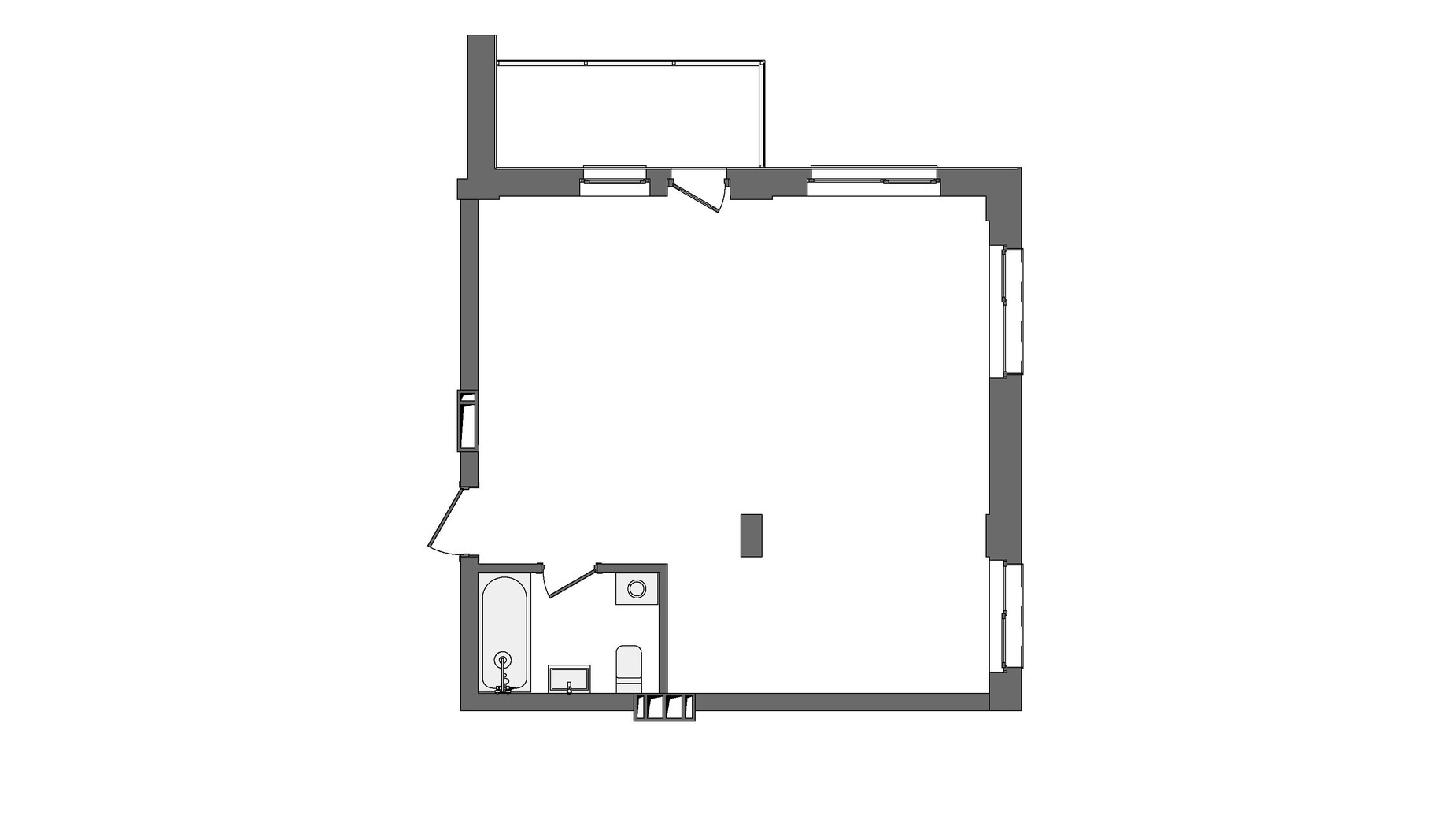 Планировка свободная планировка квартиры в ЖК Жовтневый 53.4 м², фото 629770